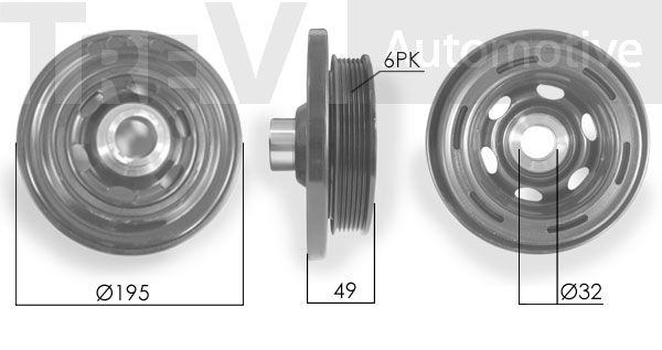 TREVI AUTOMOTIVE skriemulys, alkūninis velenas PC1227